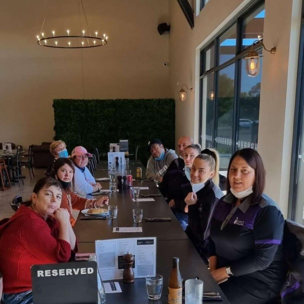 The Lilac group enjoying a day at the Malt house. -