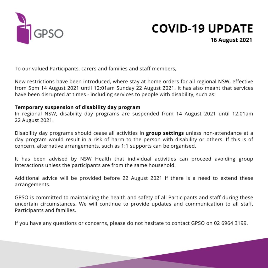 COVID-19 UPDATE - 16 August 2021 -