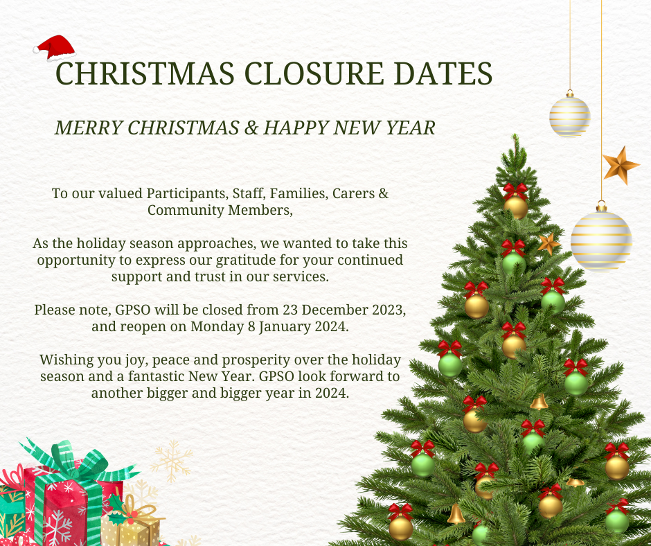 GPSO Christmas Closure Dates -